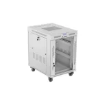 Lanberg FF01-6815-12SL 19 15U SZÉL:600mm MÉLY:800mm MAG:922mm lapraszerelt LCD üvegajtós szürke álló rack szekrény