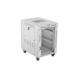   Lanberg FF01-6815-12SL 19 15U SZÉL:600mm MÉLY:800mm MAG:922mm lapraszerelt LCD üvegajtós szürke álló rack szekrény