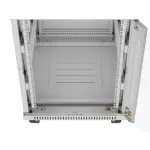 Lanberg FF01-6815-12SL 19 15U SZÉL:600mm MÉLY:800mm MAG:922mm lapraszerelt LCD üvegajtós szürke álló rack szekrény