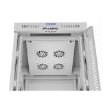 Lanberg FF01-6815-12SL 19 15U SZÉL:600mm MÉLY:800mm MAG:922mm lapraszerelt LCD üvegajtós szürke álló rack szekrény