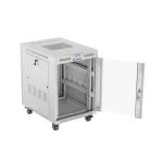 Lanberg FF01-6815-12SL 19 15U SZÉL:600mm MÉLY:800mm MAG:922mm lapraszerelt LCD üvegajtós szürke álló rack szekrény