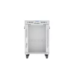 Lanberg FF01-6815-12SL 19 15U SZÉL:600mm MÉLY:800mm MAG:922mm lapraszerelt LCD üvegajtós szürke álló rack szekrény