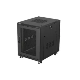   Lanberg FF01-6815-23B 19 15U SZÉL:600mm MÉLY:800mm MAG:848mm lapraszerelt hálós fémajtós fekete álló rack szekrény