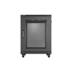 Lanberg FF01-6815-23B 19 15U SZÉL:600mm MÉLY:800mm MAG:848mm lapraszerelt hálós fémajtós fekete álló rack szekrény