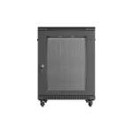 Lanberg FF01-6815-23B 19 15U SZÉL:600mm MÉLY:800mm MAG:848mm lapraszerelt hálós fémajtós fekete álló rack szekrény