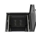Lanberg FF01-6815-23B 19 15U SZÉL:600mm MÉLY:800mm MAG:848mm lapraszerelt hálós fémajtós fekete álló rack szekrény