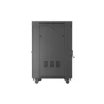Lanberg FF01-6822-12BL 19 22U SZÉL:600mm MÉLY:800mm MAG:1239mm lapraszerelt LCD üvegajtós fekete álló rack szekrény
