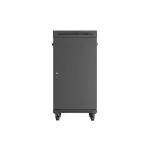 Lanberg FF01-6822-12BL 19 22U SZÉL:600mm MÉLY:800mm MAG:1239mm lapraszerelt LCD üvegajtós fekete álló rack szekrény