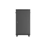 Lanberg FF01-6822-12B 19 22U SZÉL:600mm MÉLY:800mm MAG:1159mm lapraszerelt üvegajtós fekete álló rack szekrény