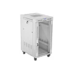 Lanberg FF01-6822-12SL 19 22U SZÉL:600mm MÉLY:800mm MAG:1233mm lapraszerelt LCD üvegajtós szürke álló rack szekrény