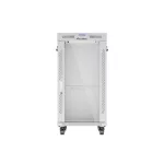Lanberg FF01-6822-12SL 19 22U SZÉL:600mm MÉLY:800mm MAG:1233mm lapraszerelt LCD üvegajtós szürke álló rack szekrény