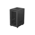 Lanberg FF01-6822-23B 19 22U SZÉL:600mm MÉLY:800mm MAG:1159mm lapraszerelt hálós fémajtós fekete álló rack szekrény