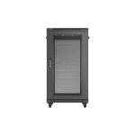 Lanberg FF01-6822-23B 19 22U SZÉL:600mm MÉLY:800mm MAG:1159mm lapraszerelt hálós fémajtós fekete álló rack szekrény