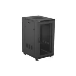 Lanberg FF01-6822-23B 19 22U SZÉL:600mm MÉLY:800mm MAG:1159mm lapraszerelt hálós fémajtós fekete álló rack szekrény