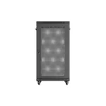 Lanberg FF01-6822-23B 19 22U SZÉL:600mm MÉLY:800mm MAG:1159mm lapraszerelt hálós fémajtós fekete álló rack szekrény