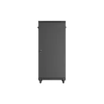 Lanberg FF01-6827-12B 19 27U SZÉL:600mm MÉLY:800mm MAG:1381mm lapraszerelt üvegajtós fekete álló rack szekrény