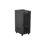 Lanberg FF01-6827-23BL 19 27U SZÉL:600mm MÉLY:800mm MAG:1461mm lapraszerelt LCD hálós fémajtós fekete álló rack szekrény