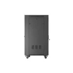 Lanberg FF01-6827-23BL 19 27U SZÉL:600mm MÉLY:800mm MAG:1461mm lapraszerelt LCD hálós fémajtós fekete álló rack szekrény