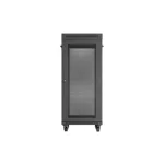 Lanberg FF01-6827-23BL 19 27U SZÉL:600mm MÉLY:800mm MAG:1461mm lapraszerelt LCD hálós fémajtós fekete álló rack szekrény