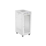 Lanberg FF01-6827-23SL 19 27U SZÉL:600mm MÉLY:800mm MAG:1461mm lapraszerelt LCD hálós fémajtós szürke álló rack szekrény