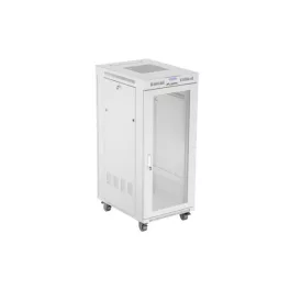   Lanberg FF01-6827-23SL 19 27U SZÉL:600mm MÉLY:800mm MAG:1461mm lapraszerelt LCD hálós fémajtós szürke álló rack szekrény