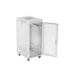 Lanberg FF01-6827-23SL 19 27U SZÉL:600mm MÉLY:800mm MAG:1461mm lapraszerelt LCD hálós fémajtós szürke álló rack szekrény