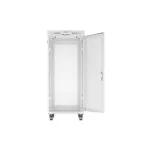 Lanberg FF01-6827-23SL 19 27U SZÉL:600mm MÉLY:800mm MAG:1461mm lapraszerelt LCD hálós fémajtós szürke álló rack szekrény