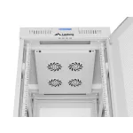 Lanberg FF01-6827-23SL 19 27U SZÉL:600mm MÉLY:800mm MAG:1461mm lapraszerelt LCD hálós fémajtós szürke álló rack szekrény