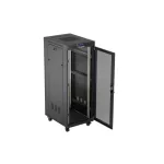 Lanberg FF01-6832-23BL 19 32U SZÉL:600mm MÉLY:800mm MAG:1676mm lapraszerelt LCD hálós fémajtós fekete álló rack szekrény