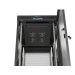 Lanberg FF01-6832-23BL 19 32U SZÉL:600mm MÉLY:800mm MAG:1676mm lapraszerelt LCD hálós fémajtós fekete álló rack szekrény