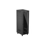Lanberg FF01-6837-12BL 19 37U SZÉL:600mm MÉLY:800mm MAG:1900mm lapraszerelt LCD üvegajtós fekete álló rack szekrény
