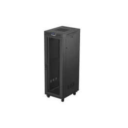   Lanberg FF01-6837-23BL 19 37U SZÉL:600mm MÉLY:800mm MAG:1900mm lapraszerelt LCD hálós fémajtós fekete álló rack szekrény