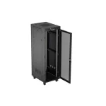 Lanberg FF01-6837-23BL 19 37U SZÉL:600mm MÉLY:800mm MAG:1900mm lapraszerelt LCD hálós fémajtós fekete álló rack szekrény