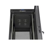 Lanberg FF01-6837-23BL 19 37U SZÉL:600mm MÉLY:800mm MAG:1900mm lapraszerelt LCD hálós fémajtós fekete álló rack szekrény