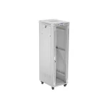 Lanberg FF01-6842-12SL 19 42U SZÉL:600mm MÉLY:800mm MAG:2121mm lapraszerelt LCD üvegajtós szürke álló rack szekrény