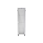 Lanberg FF01-6842-12SL 19 42U SZÉL:600mm MÉLY:800mm MAG:2121mm lapraszerelt LCD üvegajtós szürke álló rack szekrény