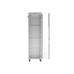 Lanberg FF01-6842-12SL 19 42U SZÉL:600mm MÉLY:800mm MAG:2121mm lapraszerelt LCD üvegajtós szürke álló rack szekrény