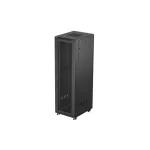 Lanberg FF01-6842-23B 19 42U SZÉL:600mm MÉLY:800mm MAG:2047mm lapraszerelt hálós fémajtós fekete álló rack szekrény
