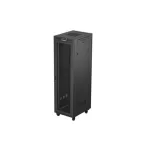 Lanberg FF01-6842-23BL 19 42U SZÉL:600mm MÉLY:800mm MAG:2127mm lapraszerelt LCD hálós fémajtós fekete álló rack szekrény