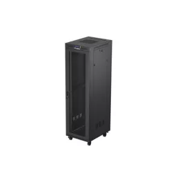   Lanberg FF01-6842-23BL 19 42U SZÉL:600mm MÉLY:800mm MAG:2127mm lapraszerelt LCD hálós fémajtós fekete álló rack szekrény