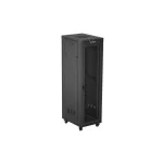 Lanberg FF01-6842-23BL 19 42U SZÉL:600mm MÉLY:800mm MAG:2127mm lapraszerelt LCD hálós fémajtós fekete álló rack szekrény
