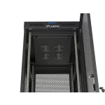 Lanberg FF01-6842-23BL 19 42U SZÉL:600mm MÉLY:800mm MAG:2127mm lapraszerelt LCD hálós fémajtós fekete álló rack szekrény