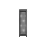 Lanberg FF01-6842-23B 19 42U SZÉL:600mm MÉLY:800mm MAG:2047mm lapraszerelt hálós fémajtós fekete álló rack szekrény