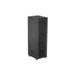 Lanberg FF01-6842-23B 19 42U SZÉL:600mm MÉLY:800mm MAG:2047mm lapraszerelt hálós fémajtós fekete álló rack szekrény
