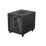 Lanberg FF01-8015-12BL 19 15U SZÉL:800mm MÉLY:1000mm MAG:928mm lapraszerelt LCD üvegajtós fekete szerver szekrény