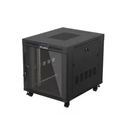   Lanberg FF01-8015-12BL 19 15U SZÉL:800mm MÉLY:1000mm MAG:928mm lapraszerelt LCD üvegajtós fekete szerver szekrény