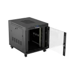Lanberg FF01-8015-12BL 19 15U SZÉL:800mm MÉLY:1000mm MAG:928mm lapraszerelt LCD üvegajtós fekete szerver szekrény
