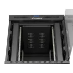Lanberg FF01-8015-12BL 19 15U SZÉL:800mm MÉLY:1000mm MAG:928mm lapraszerelt LCD üvegajtós fekete szerver szekrény