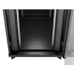 Lanberg FF01-8015-12BL 19 15U SZÉL:800mm MÉLY:1000mm MAG:928mm lapraszerelt LCD üvegajtós fekete szerver szekrény