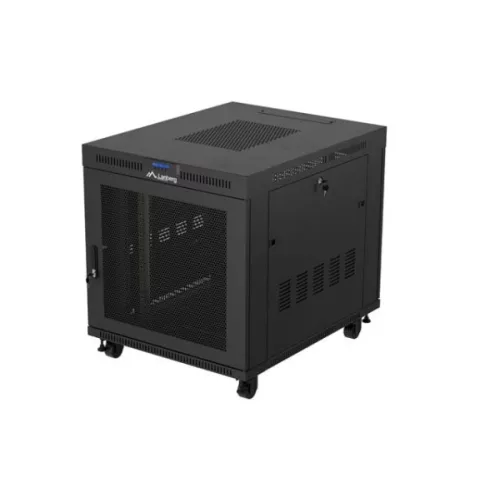 Lanberg FF01-8015-23BL 19 15U SZÉL:800mm MÉLY:1000mm MAG:928mm lapraszerelt LCD halós fémajtós fekete szerver szekrény